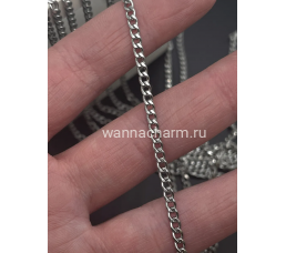 Цепь нержавеющая сталь, панцирная, 4.5 х 3 мм.